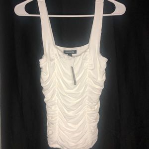 Ruched Tank Top - White. — Small. 🤍